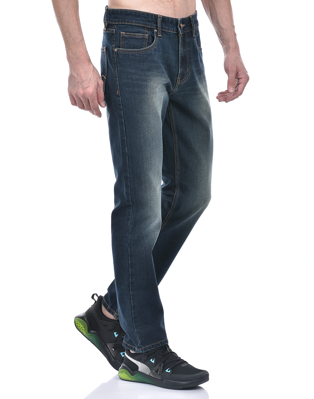 Numero Uno Men Solid Dark Blue Jeans